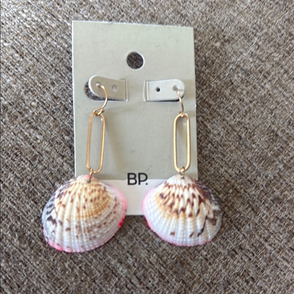 BP Shell Earrings with Gold Hooks